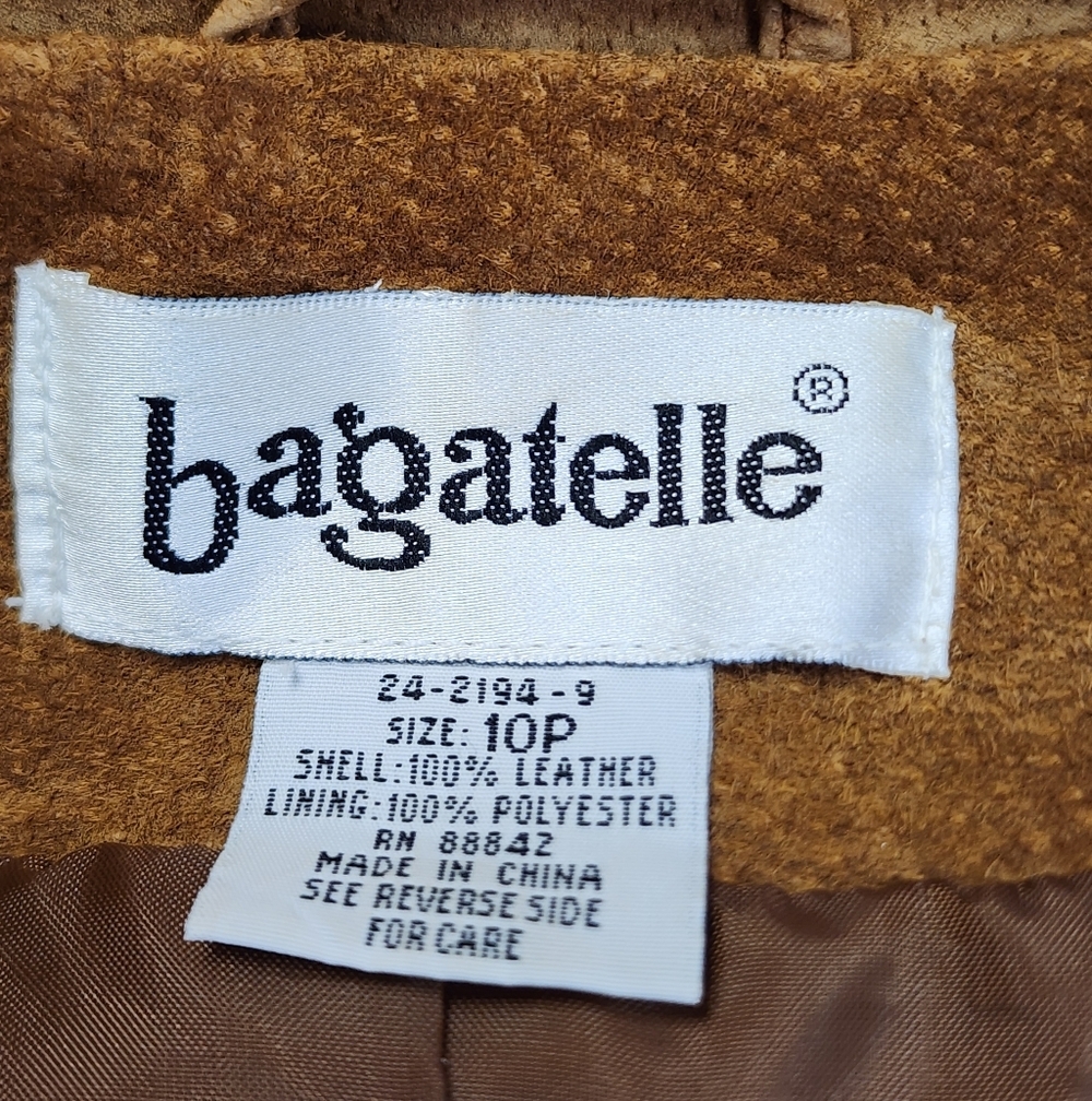 Bagatelle Leather Blazer Jacket Tan Button Front Petite 10 - Picture 5 of 7